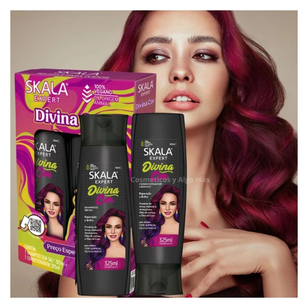 Kit Shampoo Y Acond Divina Cor Skala Expert 650ml image number 3.0