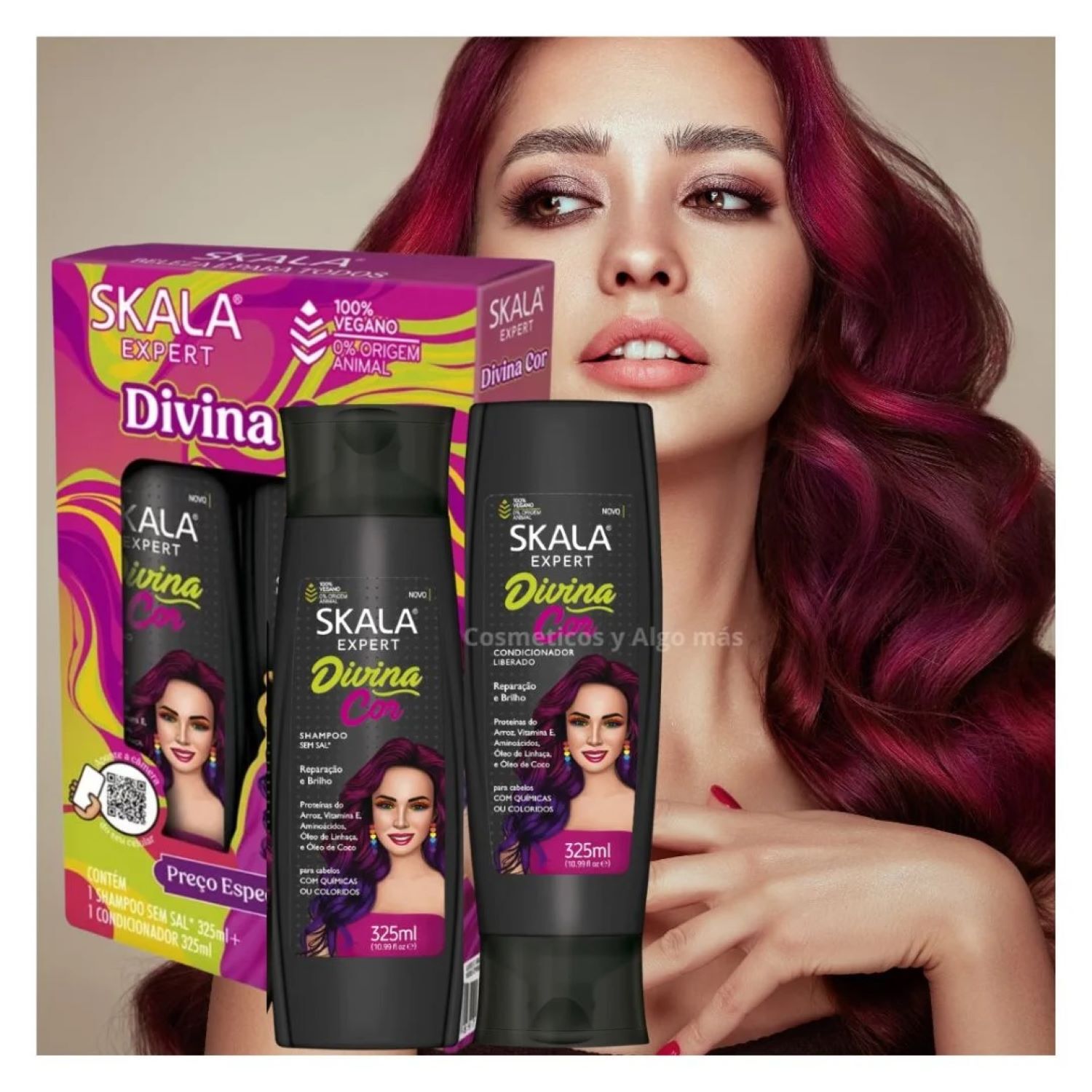Kit Shampoo Y Acond Divina Cor Skala Expert 650ml image number 3.0