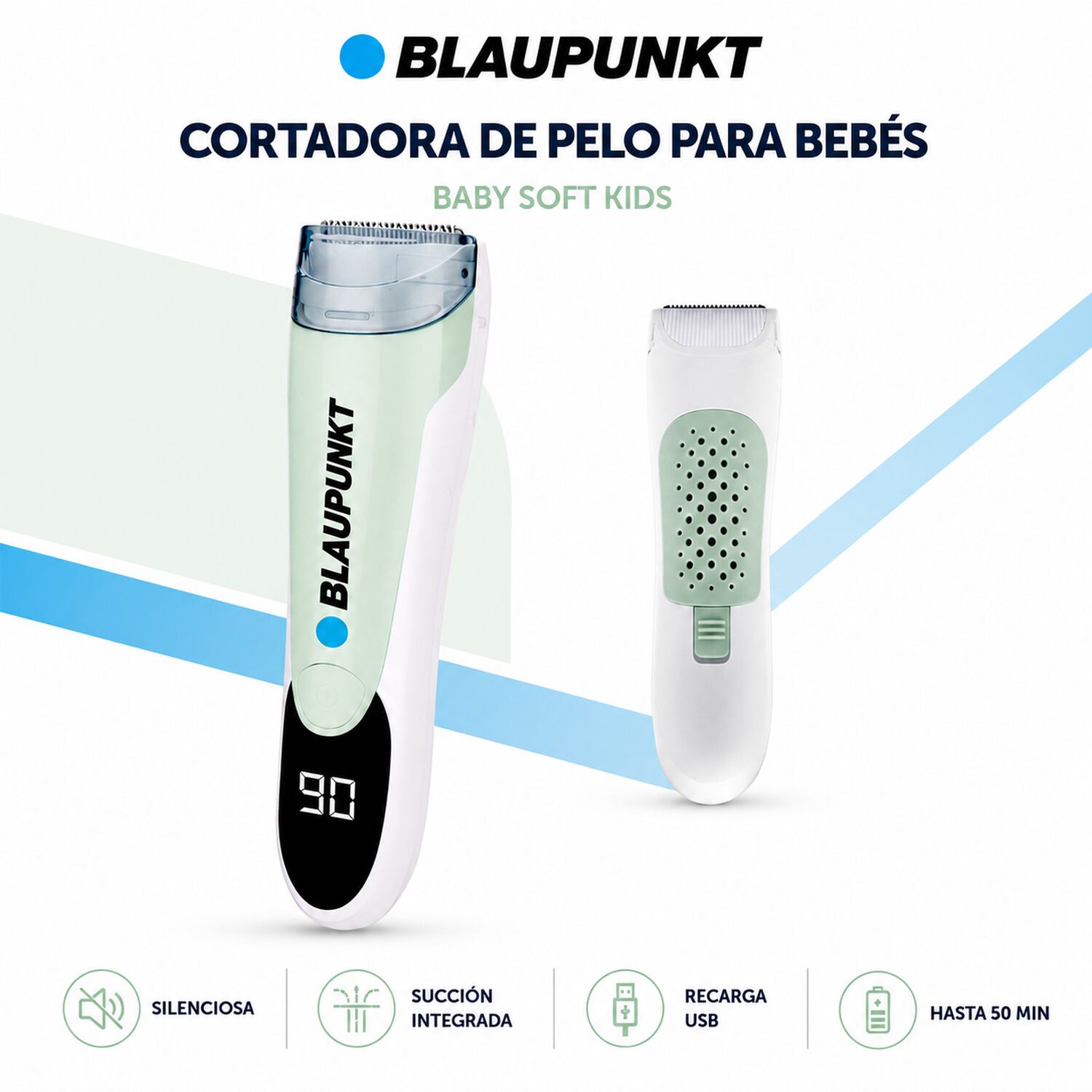 Cortadora De Pelo Para Bebes Baby Soft Blaupunkt Kids Usb image number 4.0