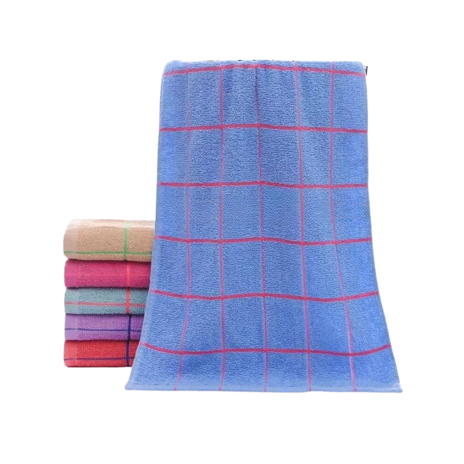 Set 12 Pa&ntilde;os Cocina Fleco Cuadro 65g 60x40 Cm Celeste image number 0.0
