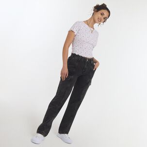 Polera Crop Micro Pint Manga Corta Cuello Redondo Mujer Freedom