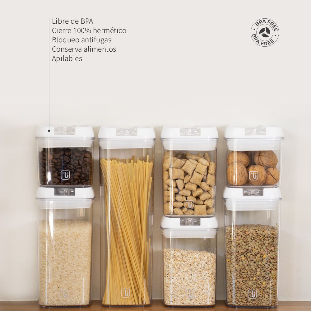 Pack 14 Contenedores Herm&eacute;ticos Pl&aacute;stico Blanco Simplit image number 4.0