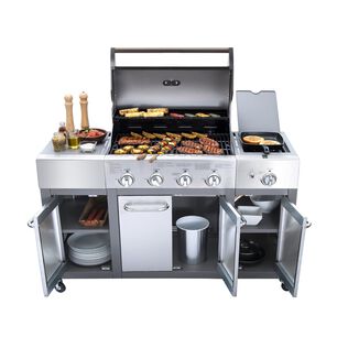 Parrilla Gas Buffalo Inox 4+1 Q + Funda De Regalo
