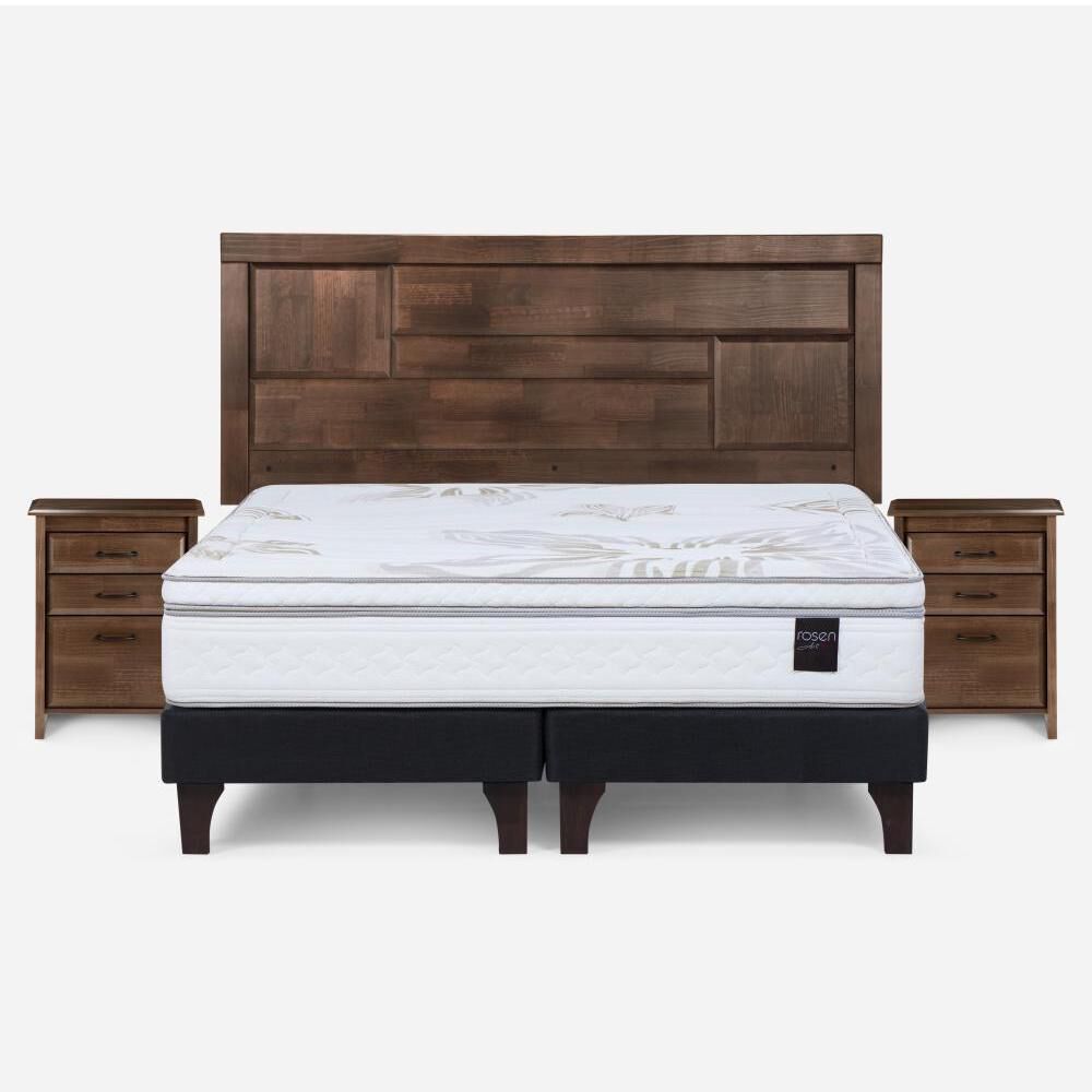 Cama Europea Rosen Art 4 / King / Base Dividida + Set De Maderas Dolce image number 0.0