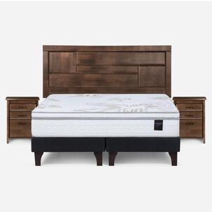 Cama Europea Rosen Art 4 / King / Base Dividida + Set De Maderas Dolce