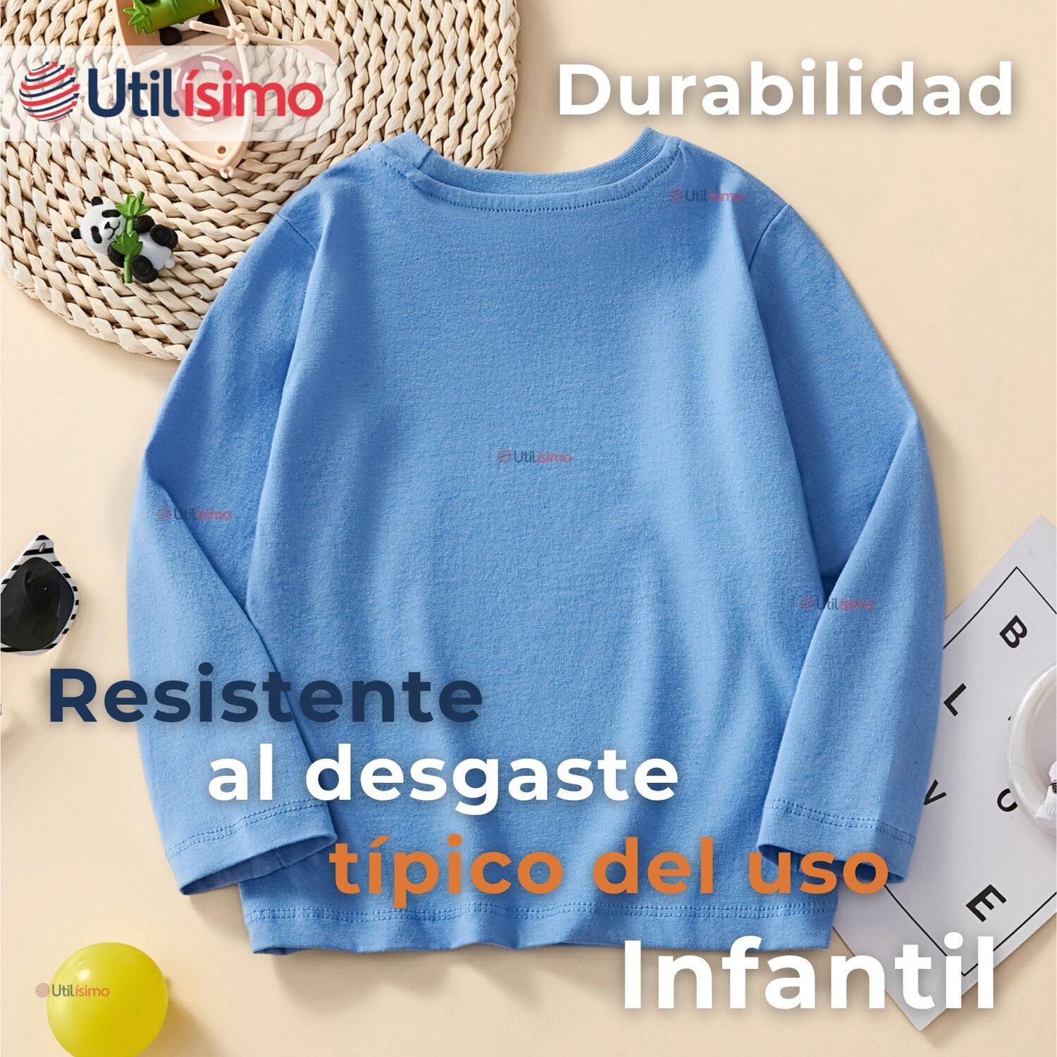 Polera Manga Larga Ni&ntilde;o 100% Algod&oacute;n Cocodrilo Azul Camiseta image number 4.0