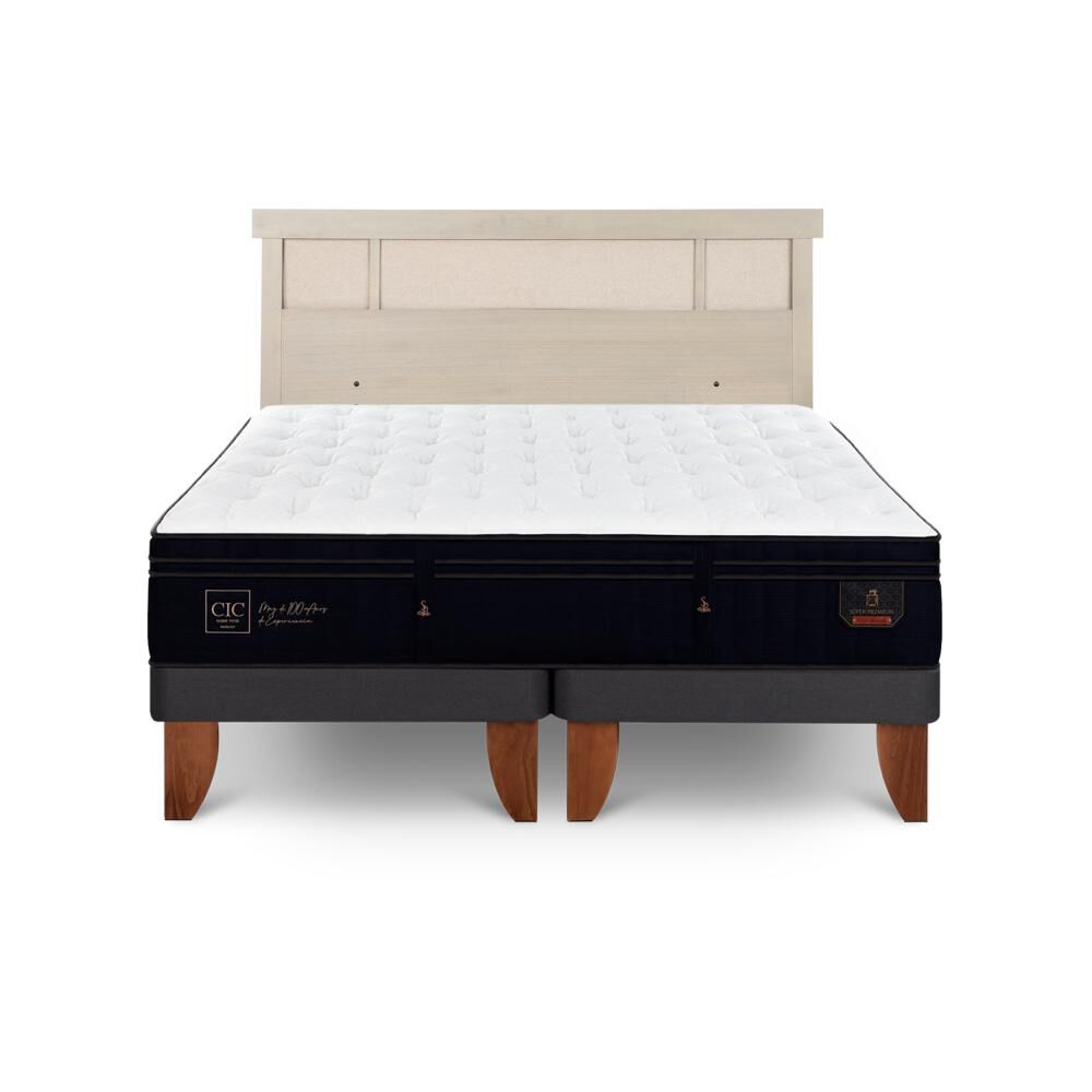 Cama Europea Cic Linea Premium / 2 Plazas / Base Dividida + Respaldo image number 0.0