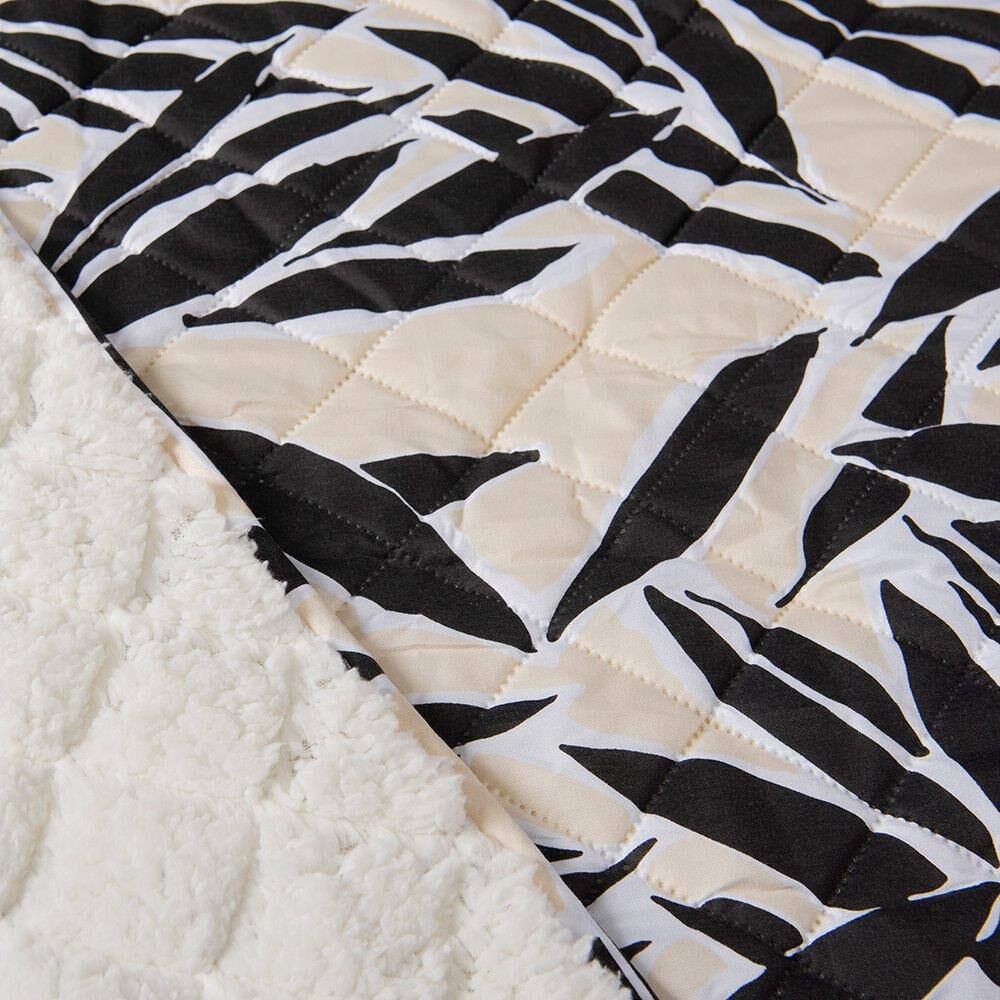 Quilt Estampado Sherpa 1.5 Plazas Leaves image number 1.0