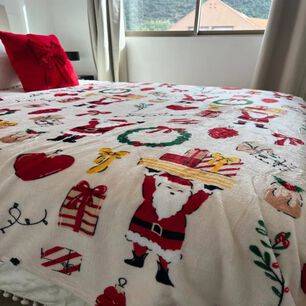Manta Polar Navide&ntilde;a 150 200 Cm Regalos De Santa