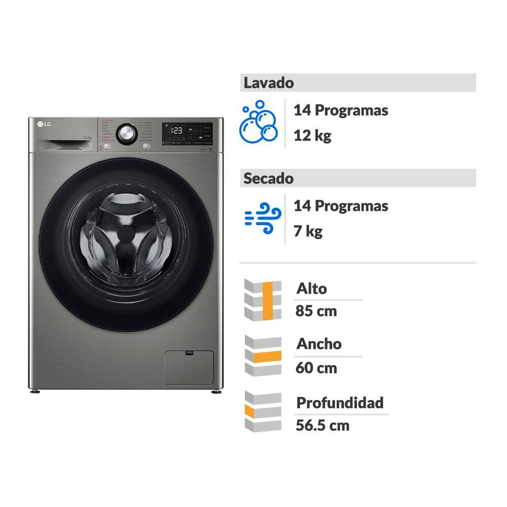 Lavadora Secadora LG WD12VVC5S6 / 12 Kg / 7 Kg image number 1.0