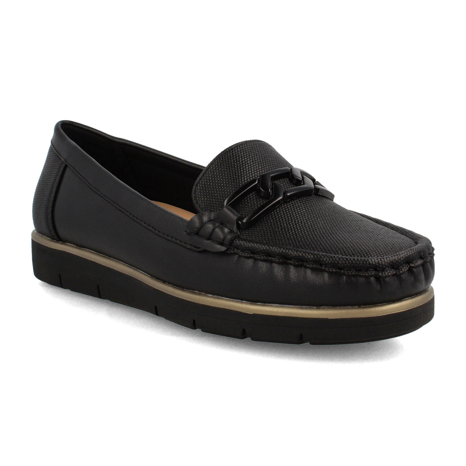 Mocasin Mujer Bata Flipi Negro image number 1.0