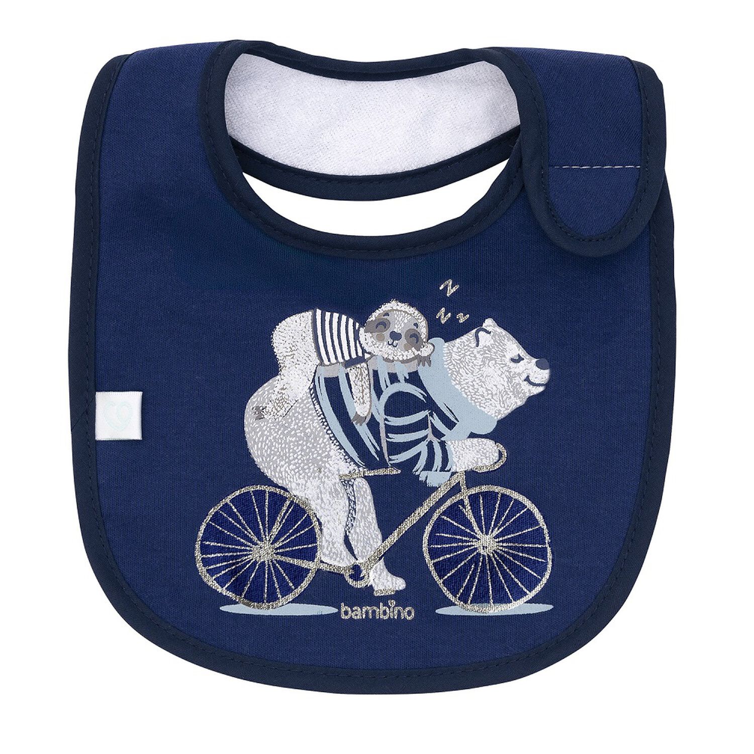 Babero De Algod&oacute;n Impermeable Azul Oso Bici Ni&ntilde;o image number 1.0