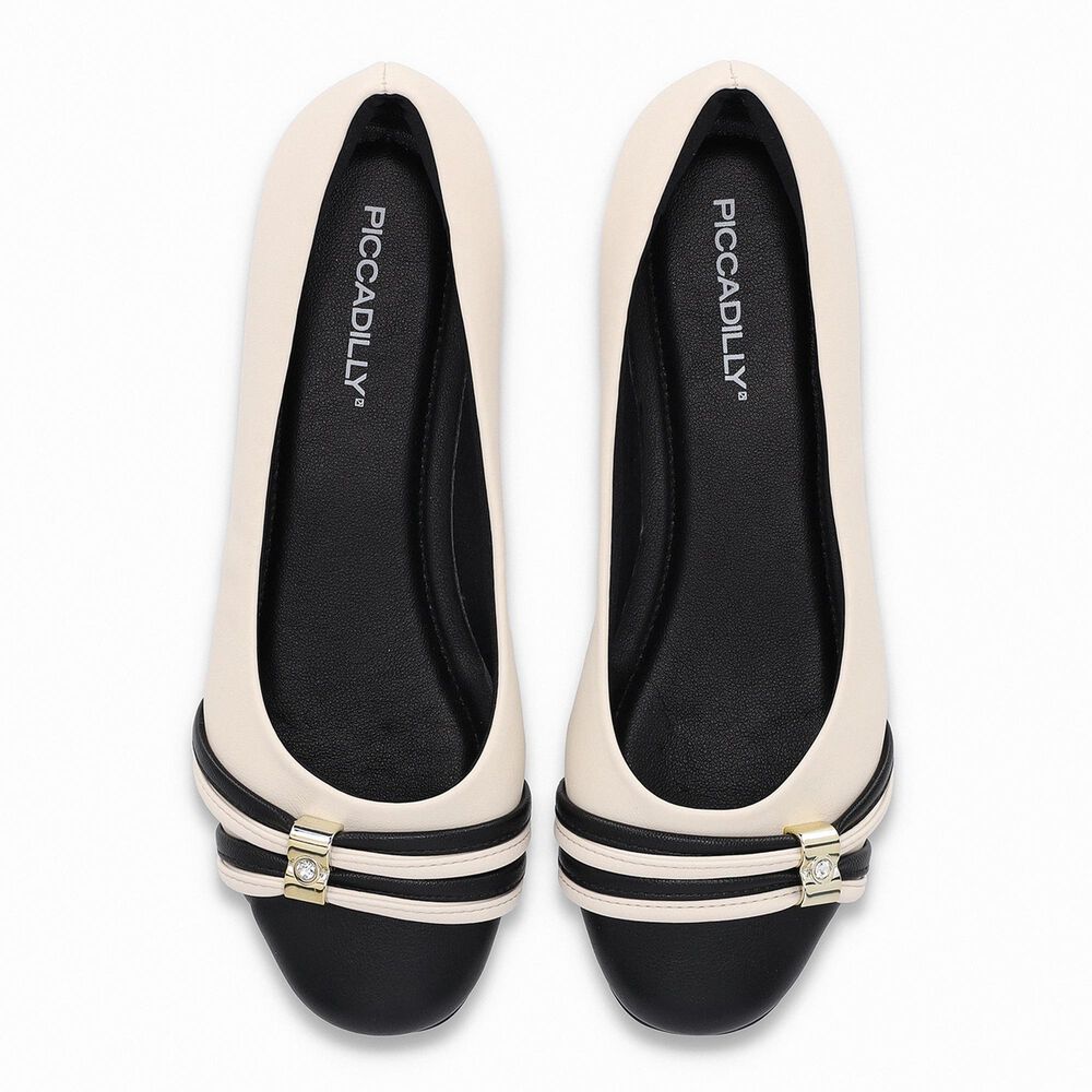 Ballerina Mujer Crema/negro Raquel Piccadilly image number 1.0