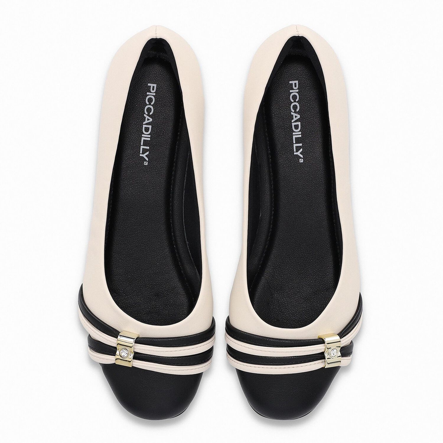 Ballerina Mujer Crema/negro Raquel Piccadilly image number 1.0