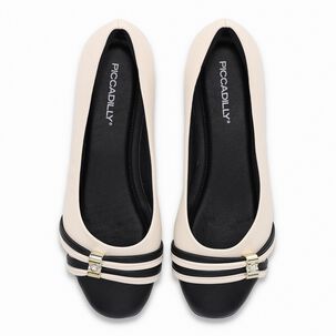 Ballerina Mujer Crema/negro Raquel Piccadilly