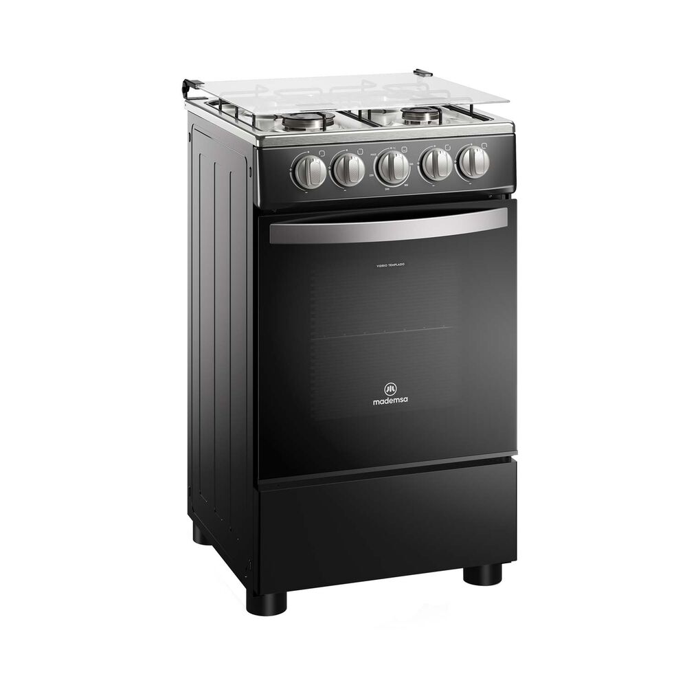 Cocina A Gas 4 Platos Limpiaf&aacute;cil Y Tapa Vidrio Fm4lp Negra image number 7.0