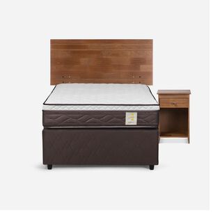 Cama Nido Rosen New Style 4 Plus / 1.5 Plazas / Base Normal + Set De Maderas Tabor Caramelo