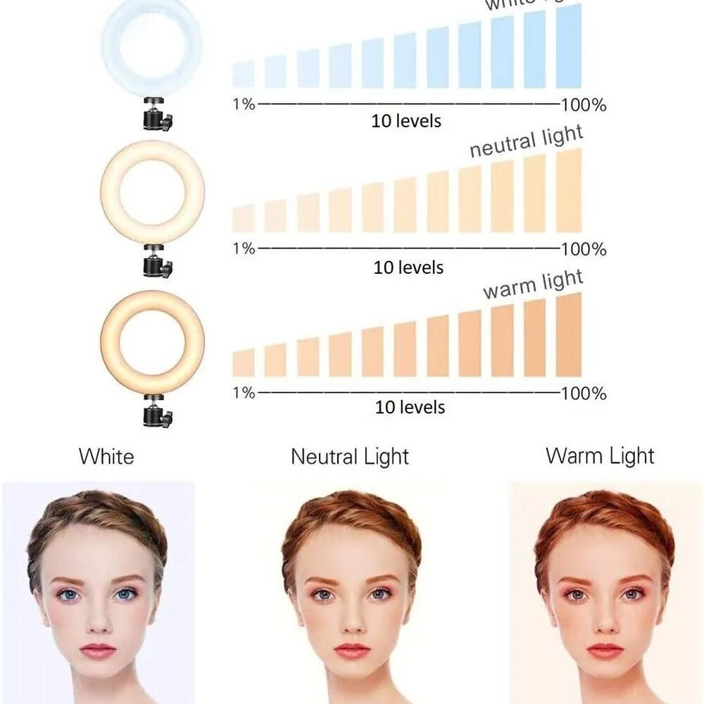 Aro Anillo De Luz 26cm + Tripode De 200cm Led Regulables Pro image number 5.0