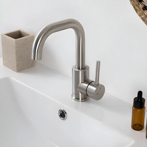 Monomando Lavamanos Novara Stretto Color Inox Satinado