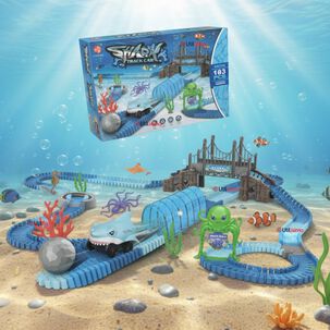 Pista Carreras De Auto Ni&ntilde;o Juguete Flexible Acu&aacute;tico 183 Piezas