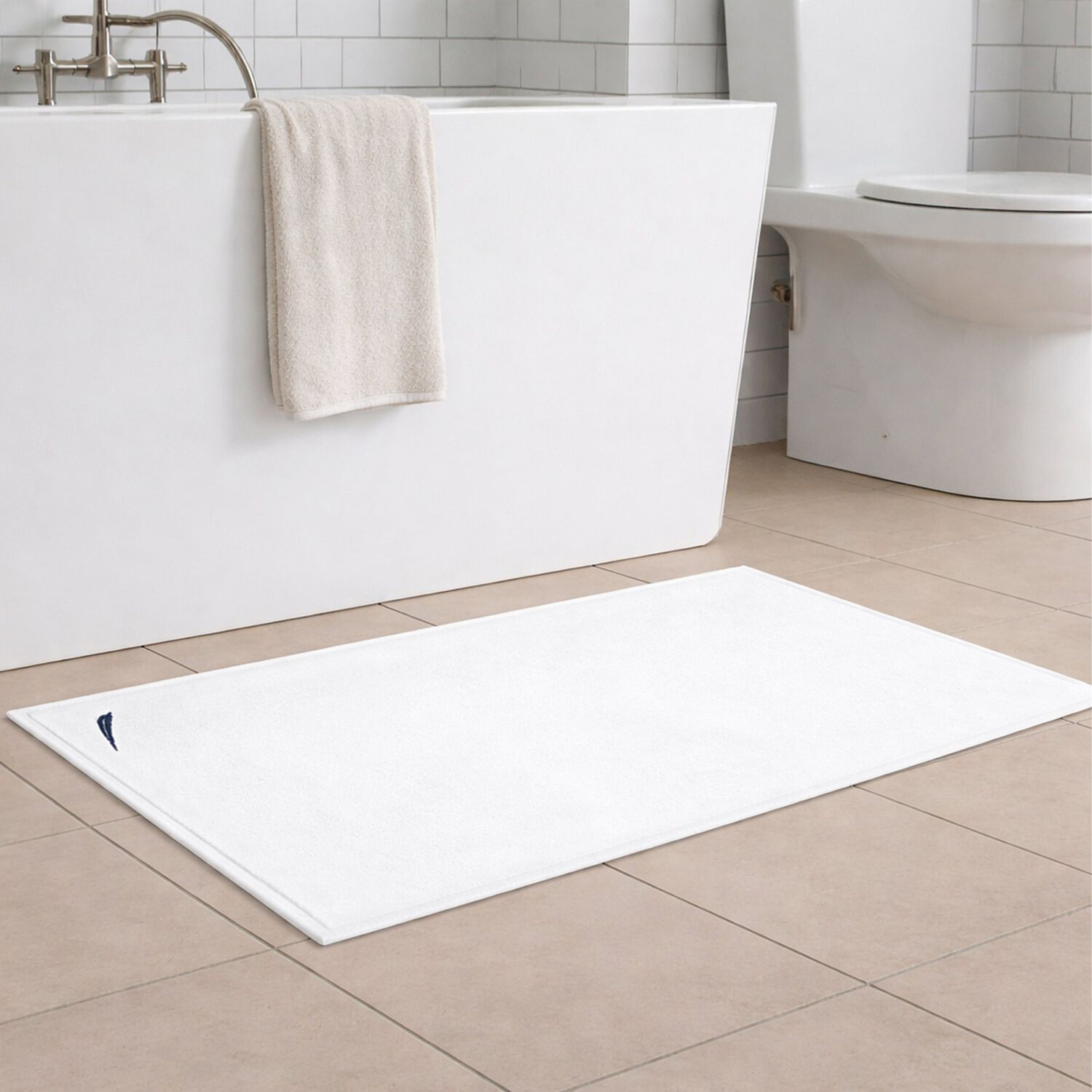 Toalla De Piso Nautica Home 100% Algod&oacute;n Logo Azul 46x76cm image number 0.0
