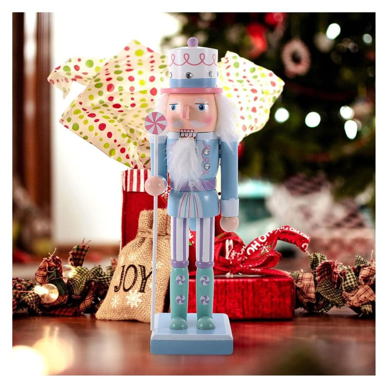 Cascanueces Navide&ntilde;o De Madera Soldado Azul Decoracion Navidad 39cm image number 3.0