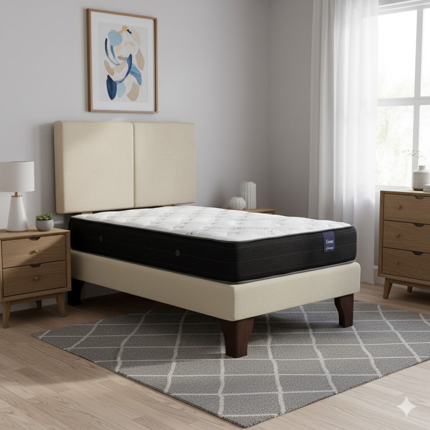 Cama Europea 1.5 Plaza 190 Respaldo Everest image number 0.0