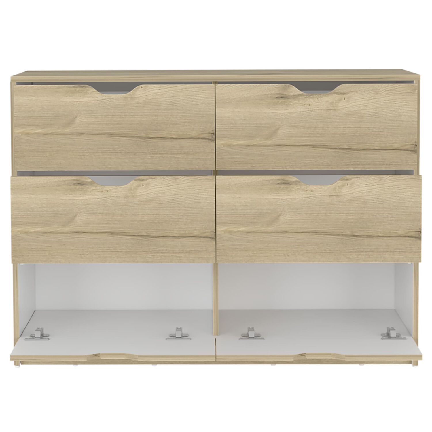 Mueble Comoda 4 Cajones 2 Puertas 77,6x107,1x41,6 Cm Caf&eacute; Claro image number 2.0