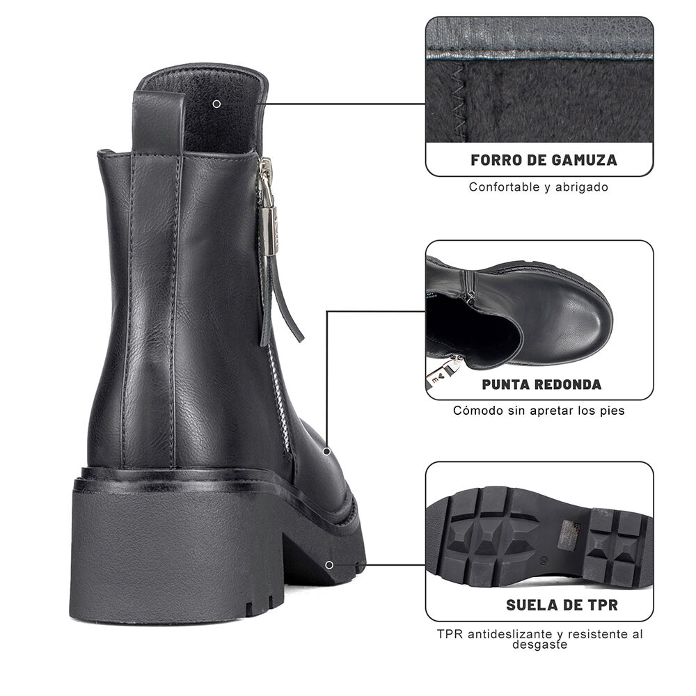 Botin Casual Mujer Eco Cuero Vintage Comodo Weide Zs65 image number 8.0