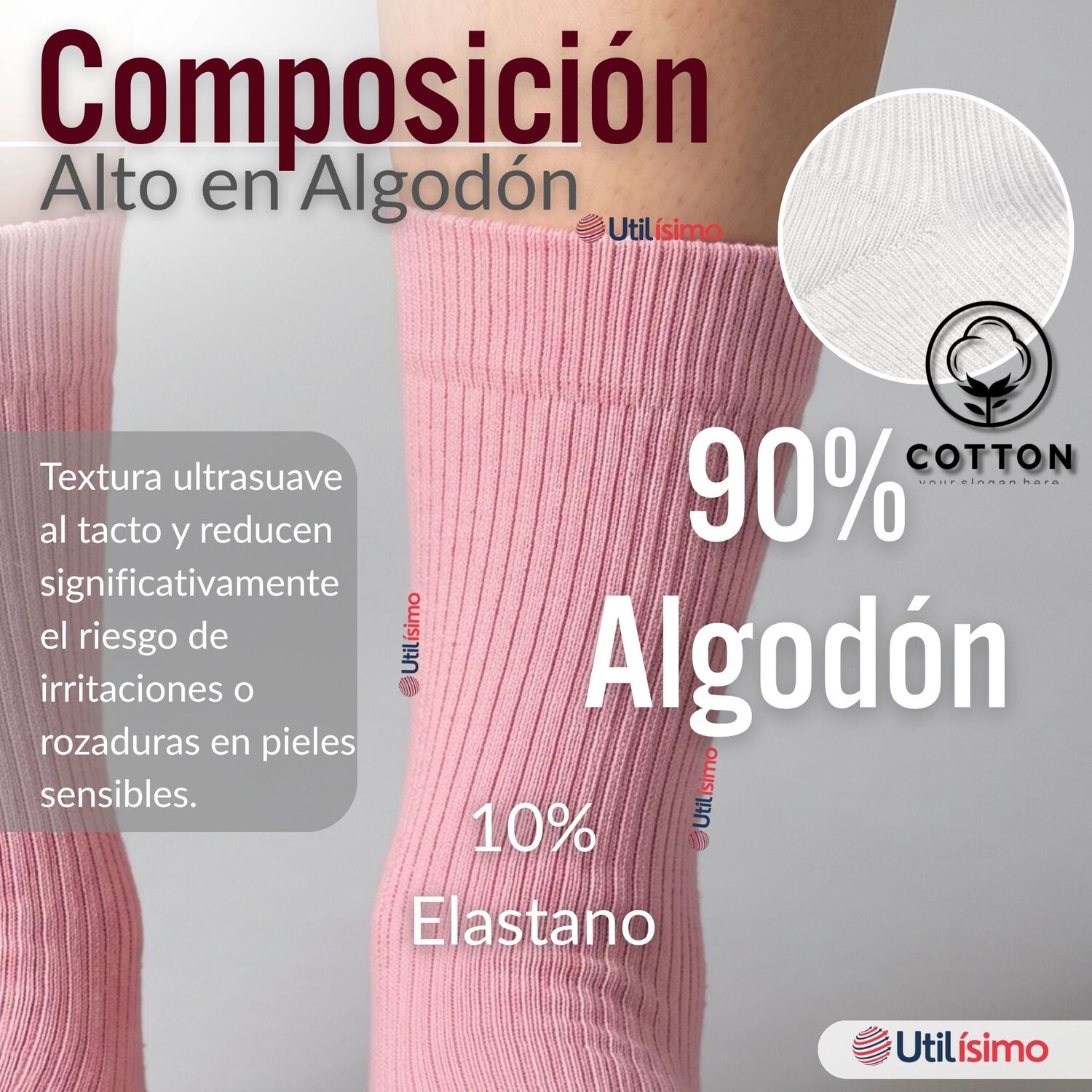 Pack 6 Pares Calcetines Diab&eacute;ticos Mujer Algod&oacute;n Suave Colores Surtidos Protecci&oacute;n image number 5.0