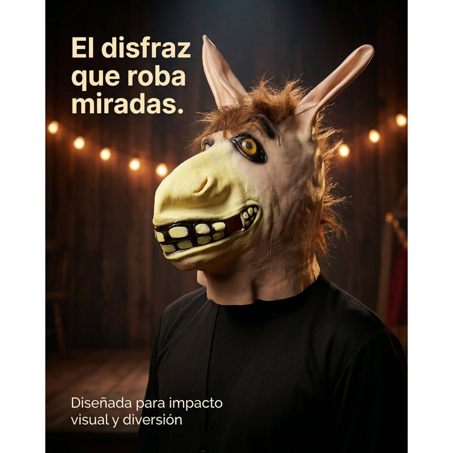 M&aacute;scara Burro Estilo Shrek Cabeza Completa Para Cosplay image number 4.0