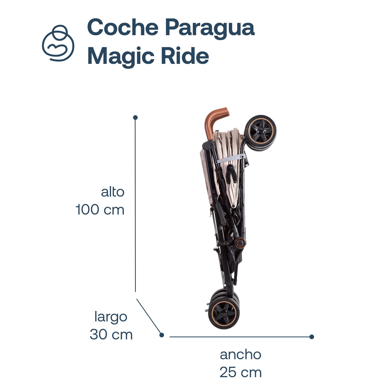 Coche Paragua Magic Ride Fiesta Beige Bebesit image number 6.0