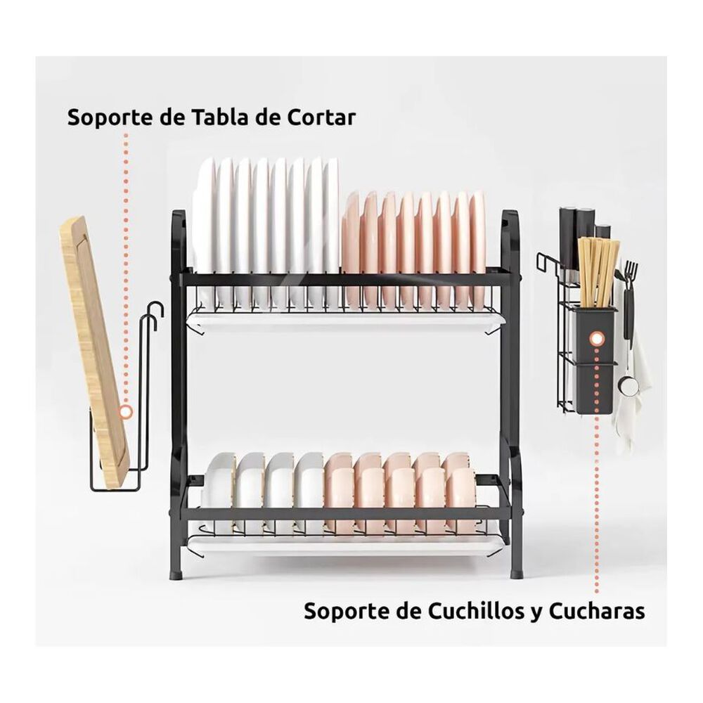 Secador Escurridor De Platos Loza Vajilla 2 Niveles Cocina image number 4.0