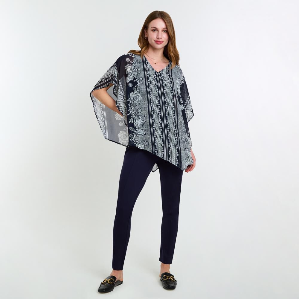 Blusa Print Tipo Túnica Manga Corta Cuello V Mujer Lesage image number 1.0