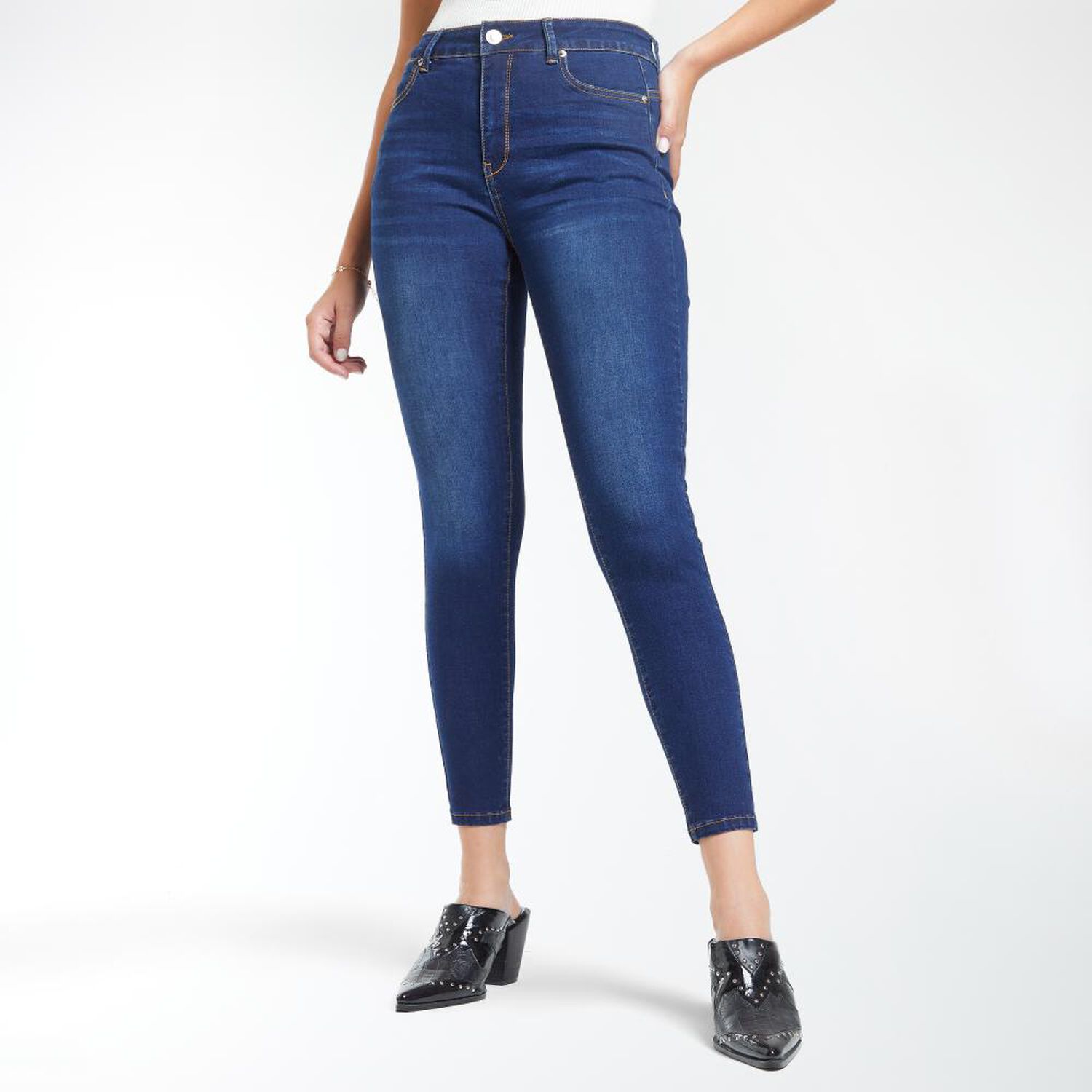 Jeans Tiro Medio Skinny Push Up Mujer Kimera image number 2.0