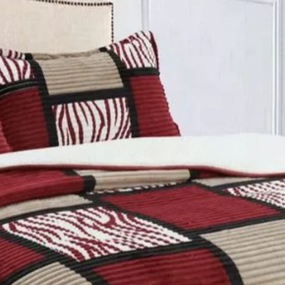 Manta Frazada T&eacute;rmica Chiporro Fundas Almohada 2 Plazas. Color Rojo image number 3.0