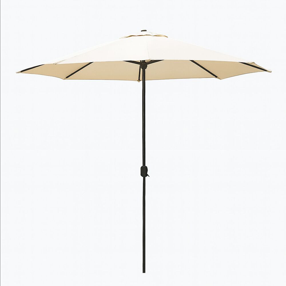 Quitasol Recto 2.7m Terraza Ajustable Plegable Rayos Uv Beige image number 0.0