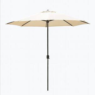 Quitasol Recto 2.7m Terraza Ajustable Plegable Rayos Uv Beige