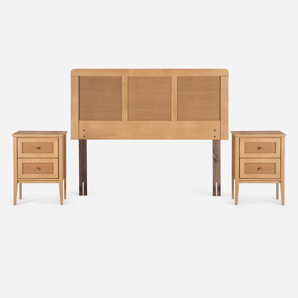 Cama Europea Rosen Indie / 2 Plazas / Base Normal + Set de Maderas Charles image number 1.0