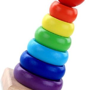 Torre Encaje Montessori Madera Arco Iris Toy Para Niños