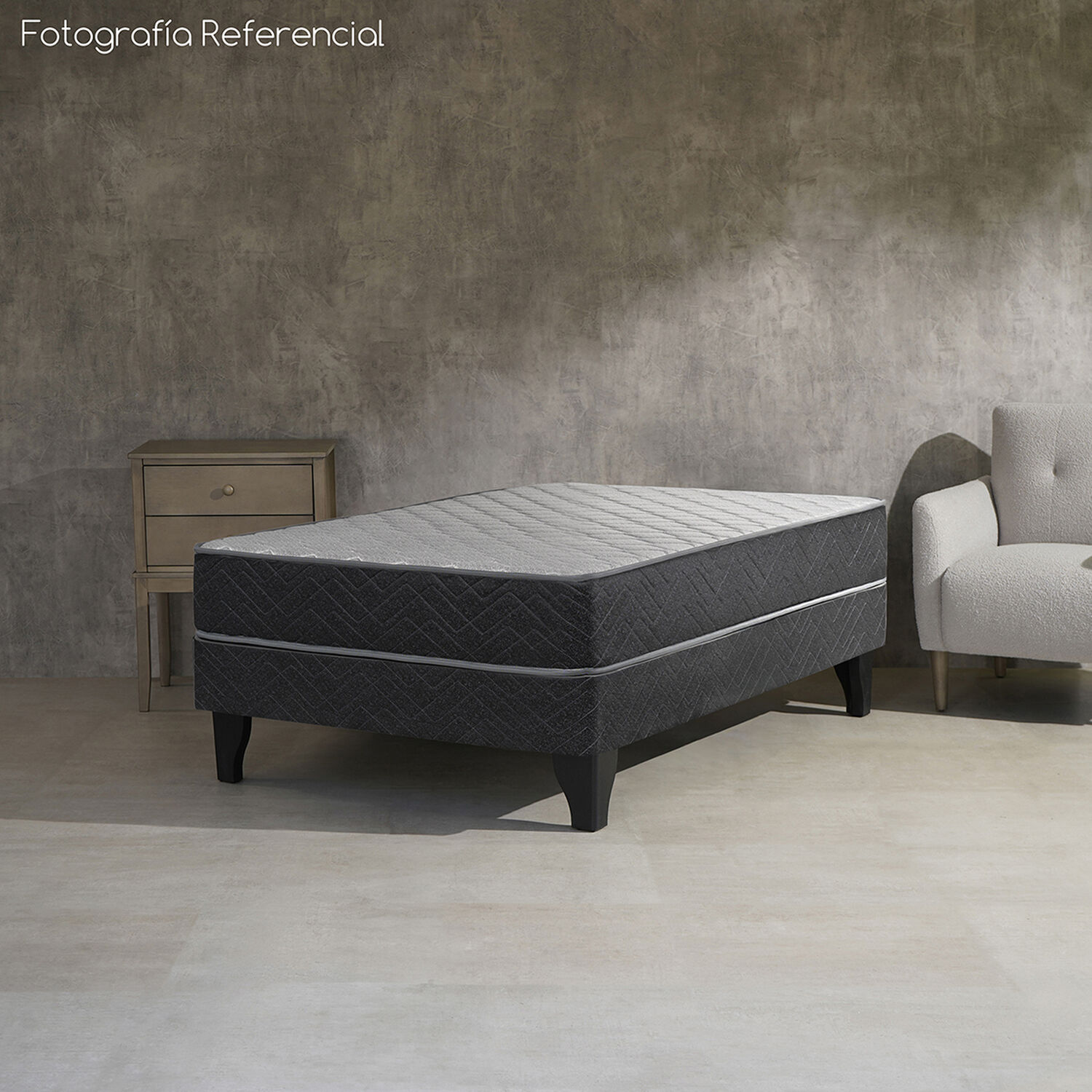 Cama Europea Celta Apolo Black / 1 Plaza / Base Normal image number 3.0