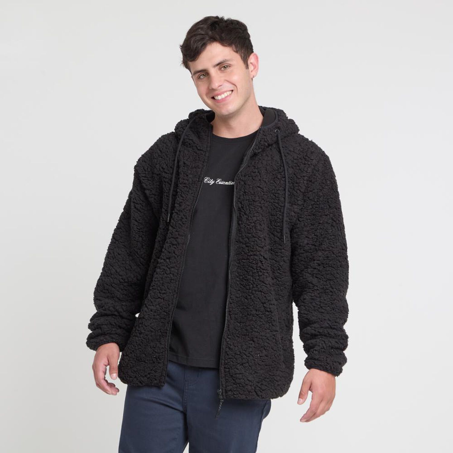 Poler&oacute;n Liso Slim Cuello Alto Con Capucha Hombre Skuad image number 2.0
