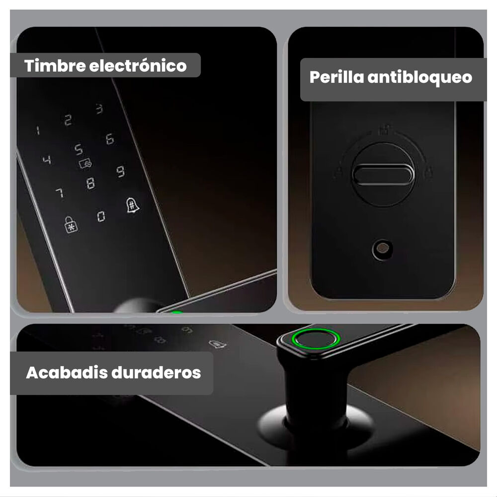 Cerradura Digital Con Huella, Código Y Llave Seguridad Smart image number 5.0