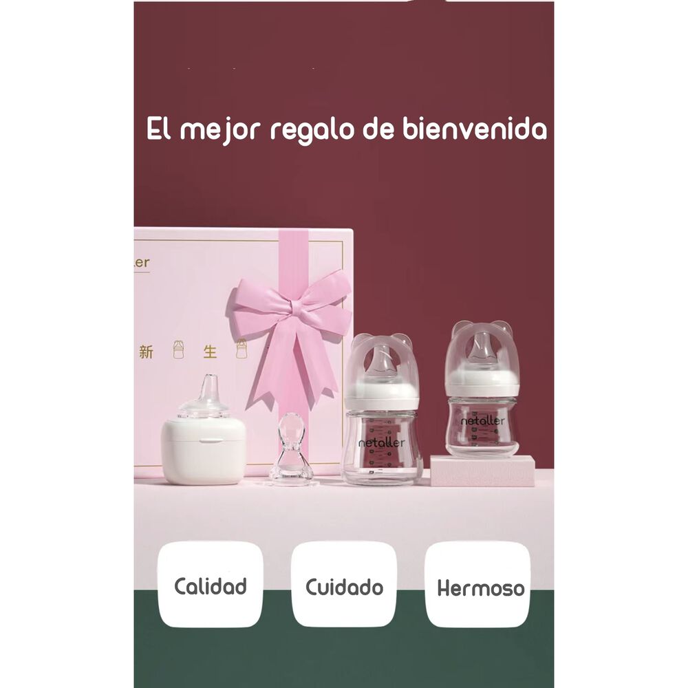 Set 2 Mamaderas Con Protectores 3 Chupetes Caja Lubabycas image number 3.0