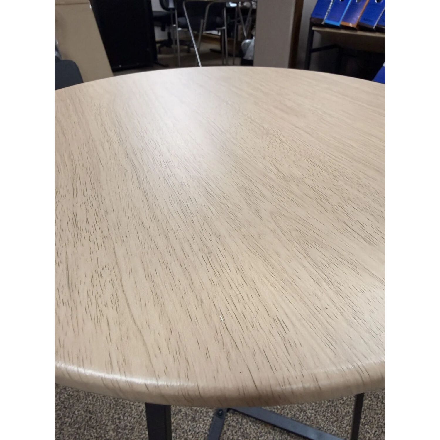 Mesa Lateral Redonda Madera Metal Auxiliar Living Caf&eacute; Claro image number 3.0