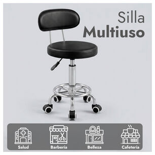 Silla Giratoria Multiuso Con Ruedas Ajustable Ergon&oacute;mica Y Est&eacute;tica
