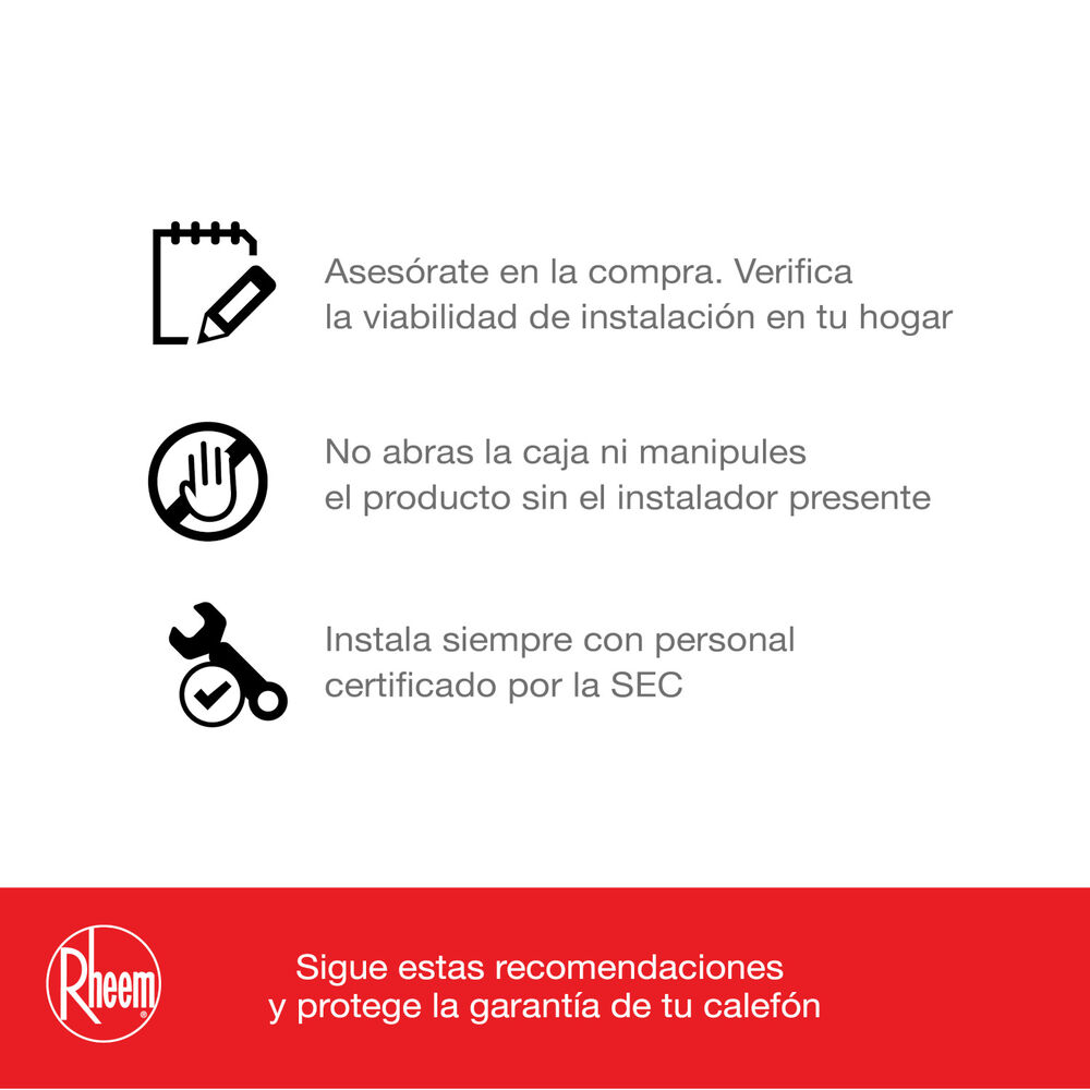 Pack Calefont Rheem 18 Litros Tiro Forzado Gas Licuado + Kit image number 9.0