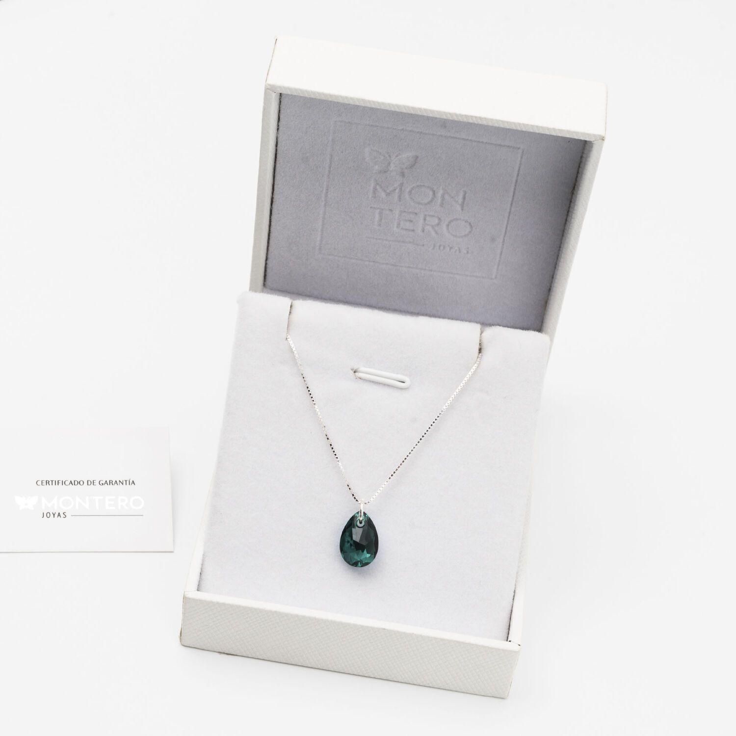 Collar Gota De Luz Con Cristal Genuino Emerald Shimmer image number 2.0