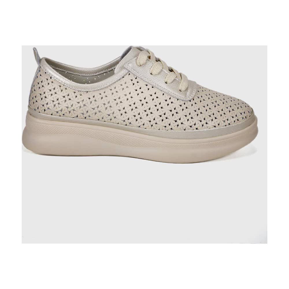 Zapatilla Cuero Jenara Beige image number 2.0