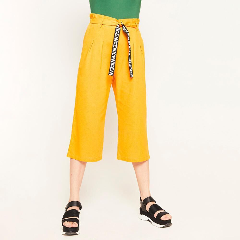 Pantalón Ancho Con Lazo Tiro Alto Cullote Mujer Rolly Go en Oferta |  Hites.com